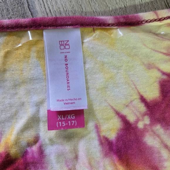 NOBO | Tie Dye Front Knot Loose Fit Bouse in Pink & Yellow sz XL - Picture 5 of 8